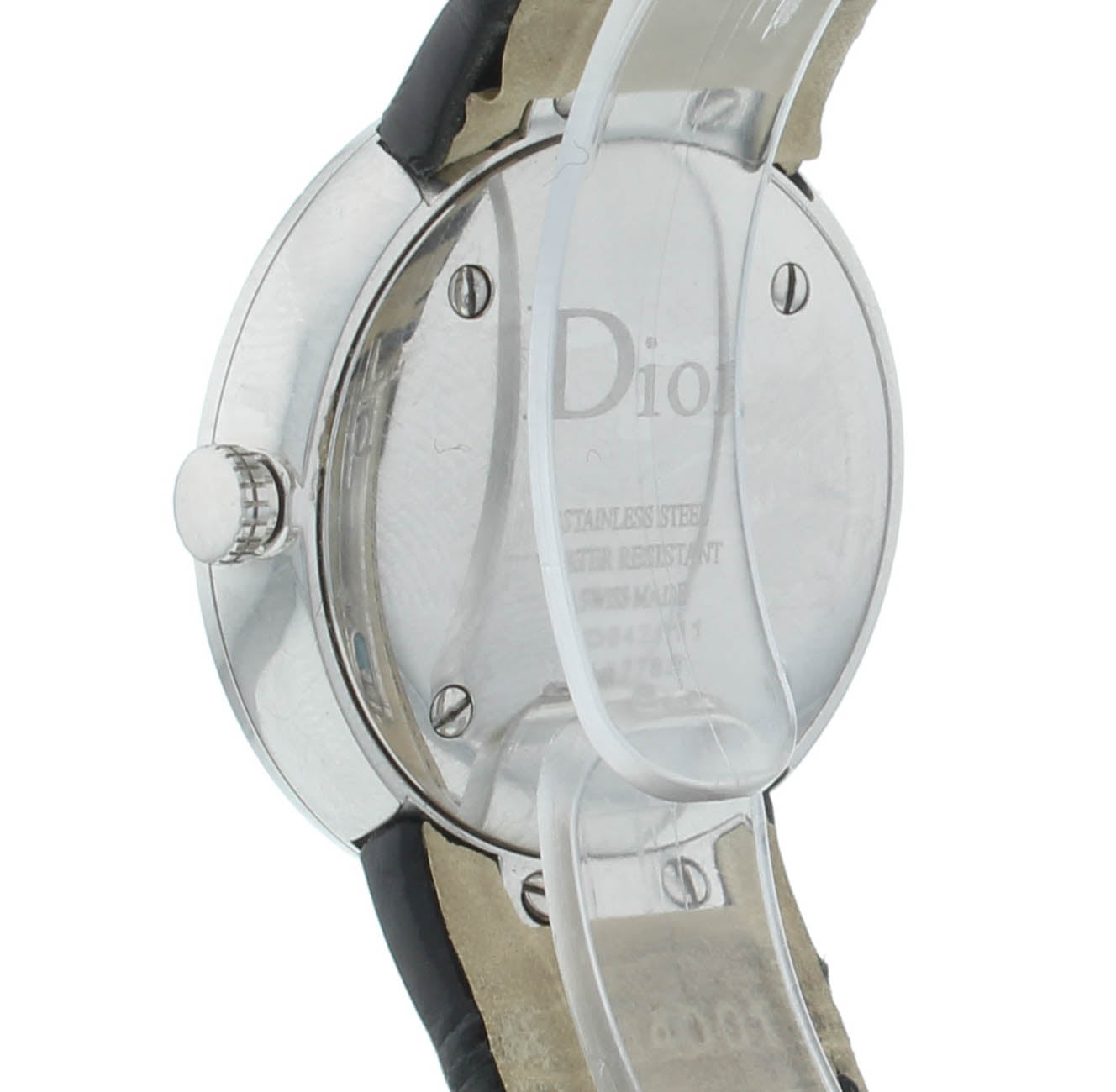 Dior La D De 33mm Quartz Silver Dial Diamond Bezel Ladies Watch CD042111M001
