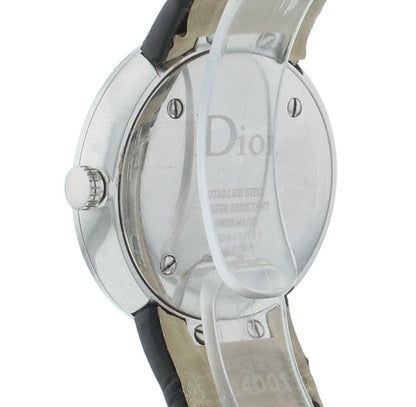 Dior La D De 33mm Quartz Silver Dial Diamond Bezel Ladies Watch CD042111M001
