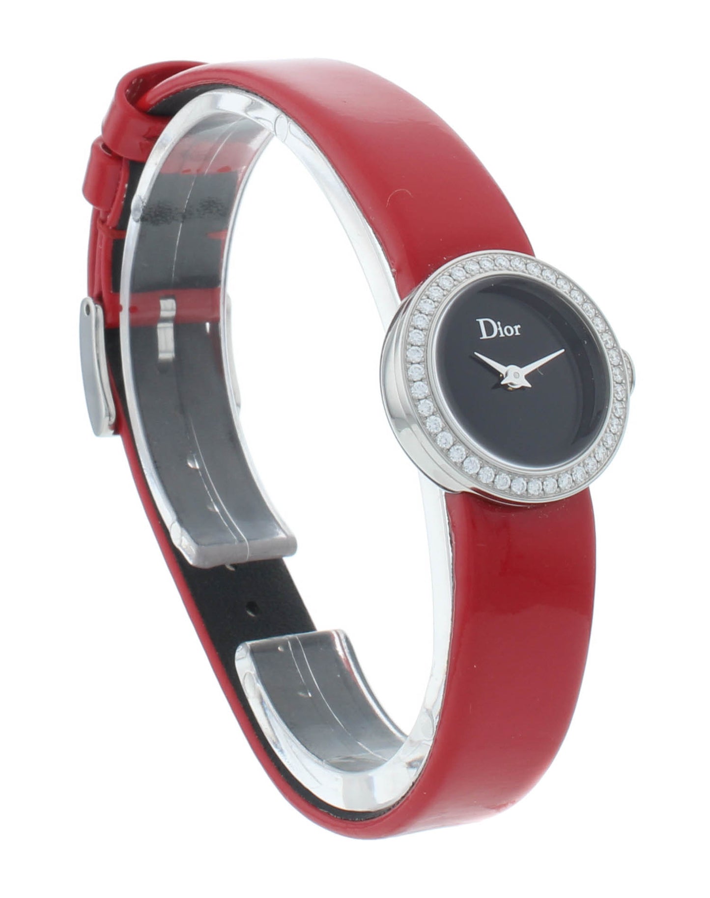 Dior La D De 19mm Black Dial Diamond Bezel Quartz Ladies Watch CD040110A018