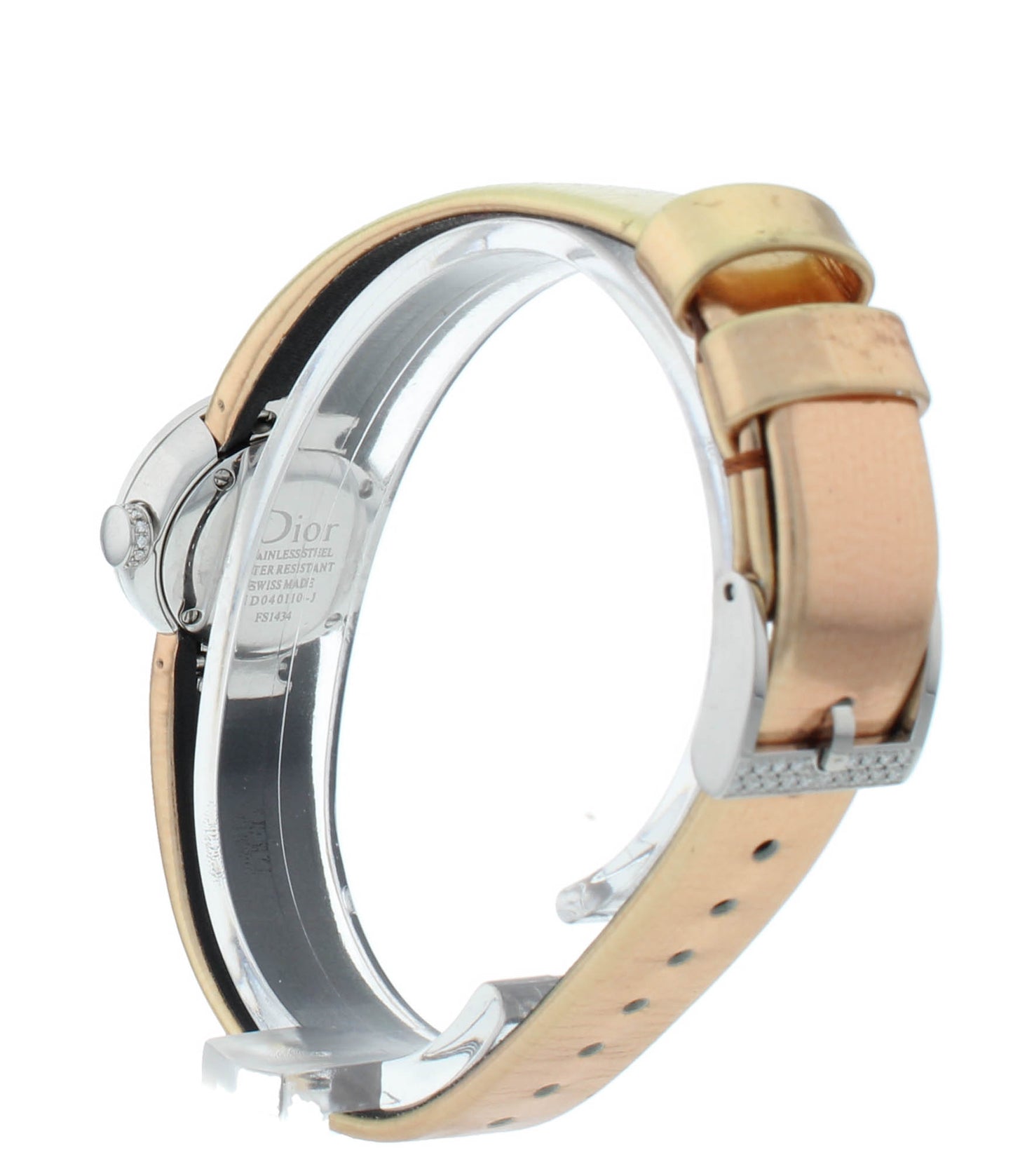 Dior La D De 19mm Black Dial Diamond Bezel Quartz Ladies Watch CD040110A015