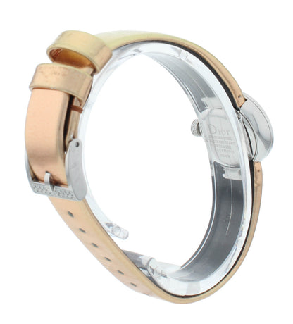 Dior La D De 19mm Black Dial Diamond Bezel Quartz Ladies Watch CD040110A015