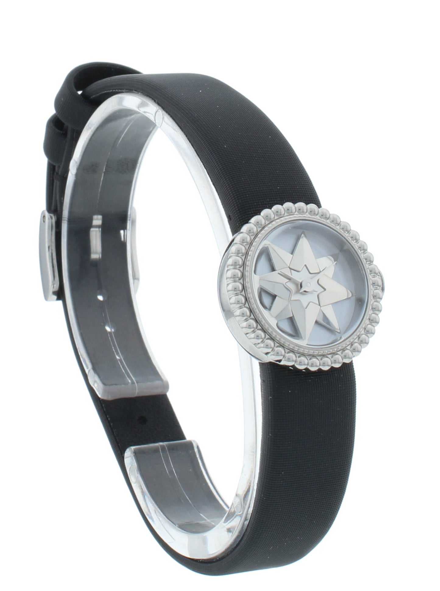 Dior La D De 19mm MOP Dial Black Satin Strap Quartz Ladies Watch CD040112A001