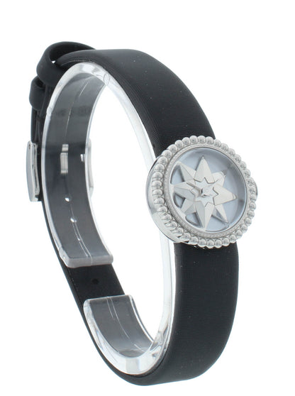 Dior La D De 19mm MOP Dial Black Satin Strap Quartz Ladies Watch CD040112A001