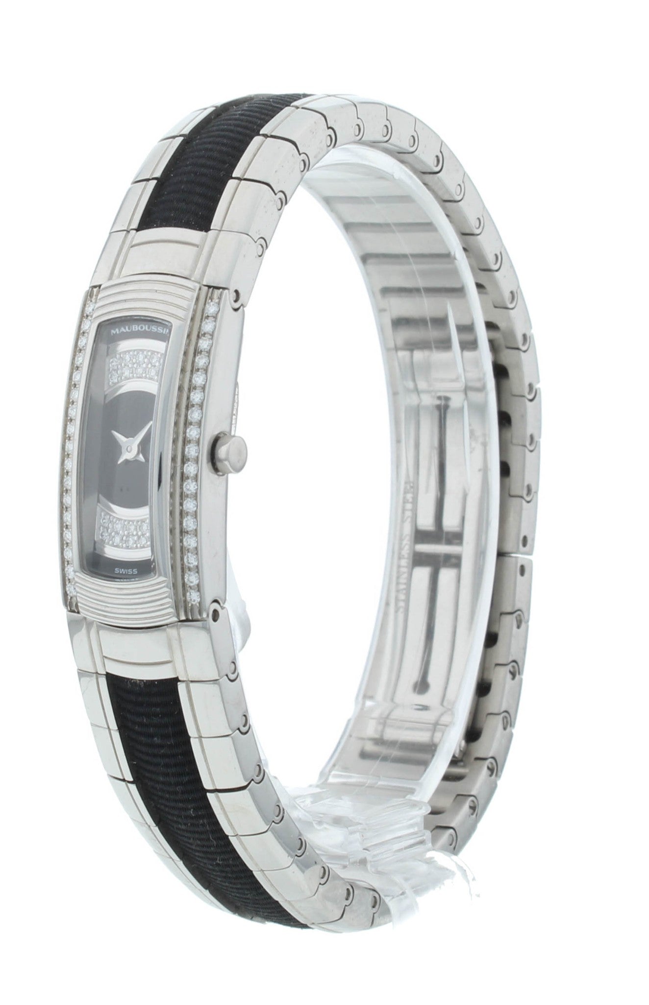 Mauboussin Paris Two-Tone Ladies Black Diamond Dial 13mm Quartz Ladies Watch