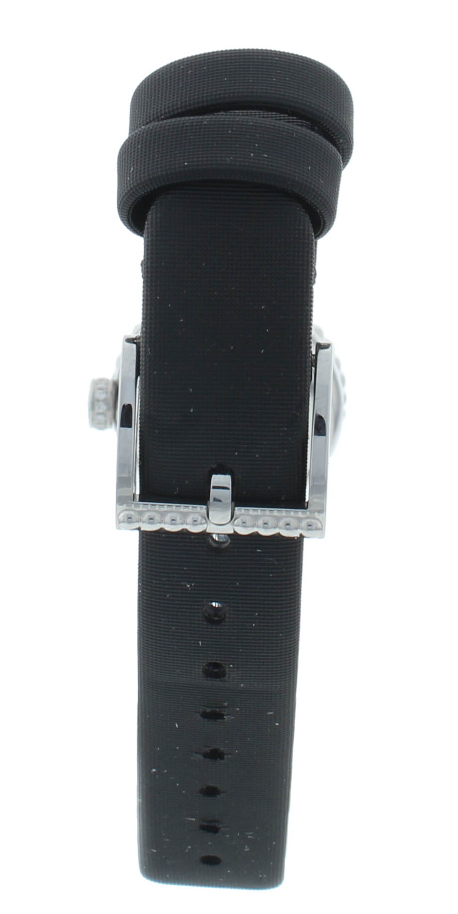 Dior La D De 19mm Red Dial Black Satin Strap Quartz Ladies Watch CD040112A004