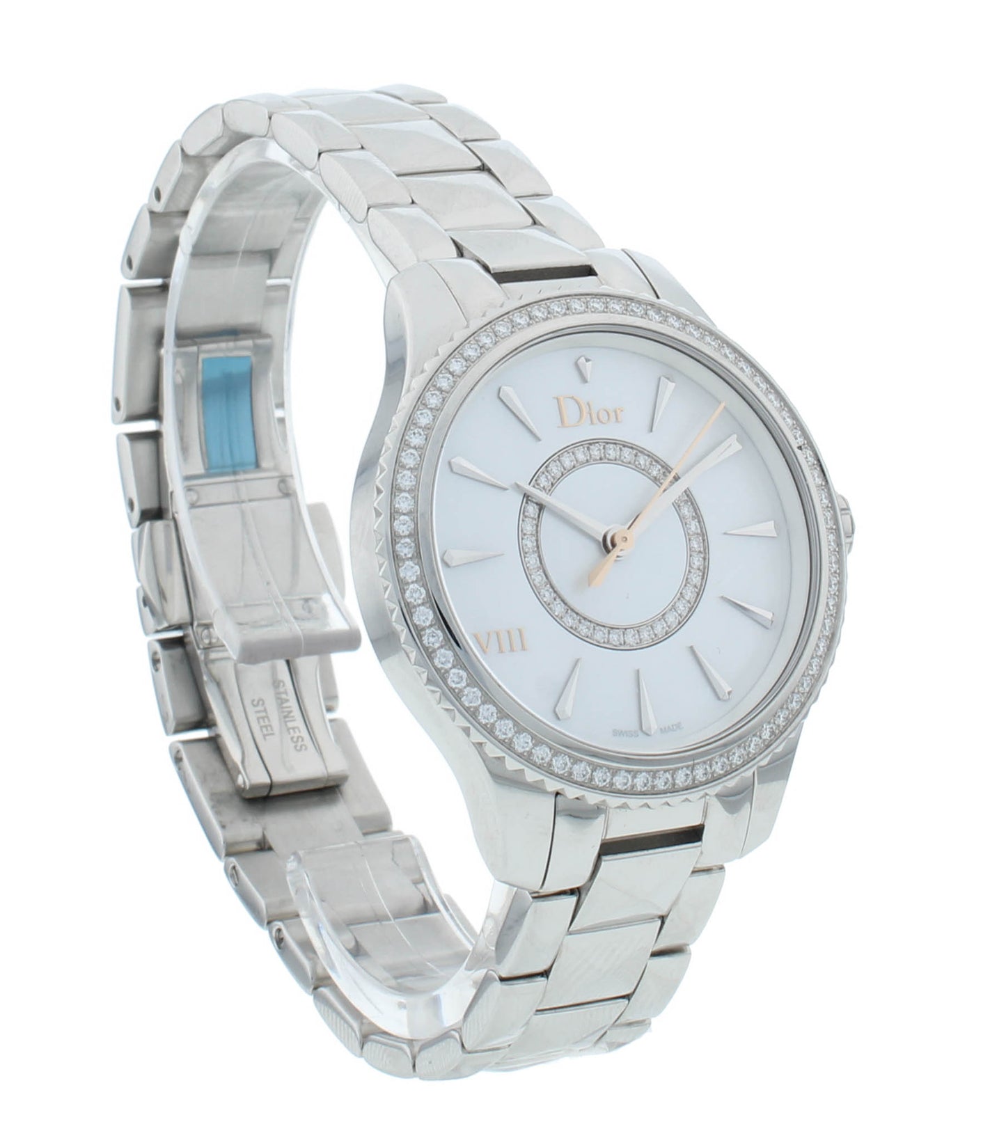 Dior Montaigne 32mm MOP Diamond Dial & Bezel Quartz Ladies Watch CD152111M001