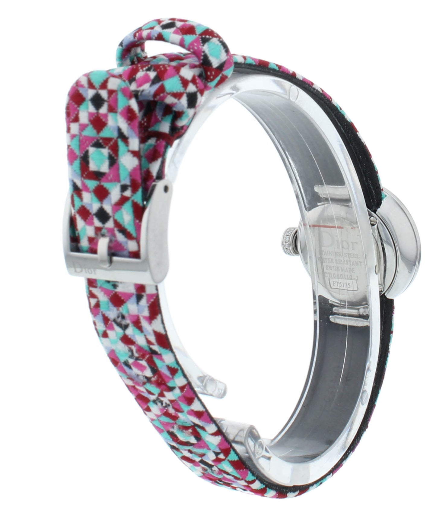 Dior La D De 19mm Pink Dial Diamond Bezel Quartz Ladies Watch CD040110A026