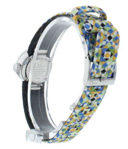Dior La D De 19mm Yellow Dial Diamond Bezel Quartz Ladies Watch CD040110A025