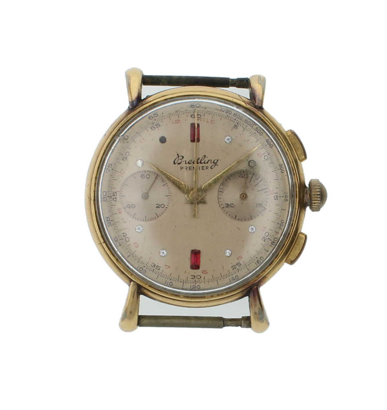 Breitling Premier Chronograph Diamond Dial 36mm Gold Filled Men's Vintage Watch