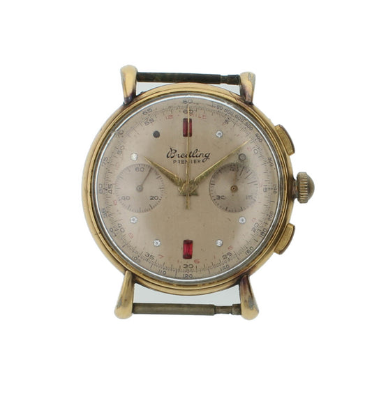 Breitling Premier Chronograph Diamond Dial 36mm Gold Filled Men's Vintage Watch