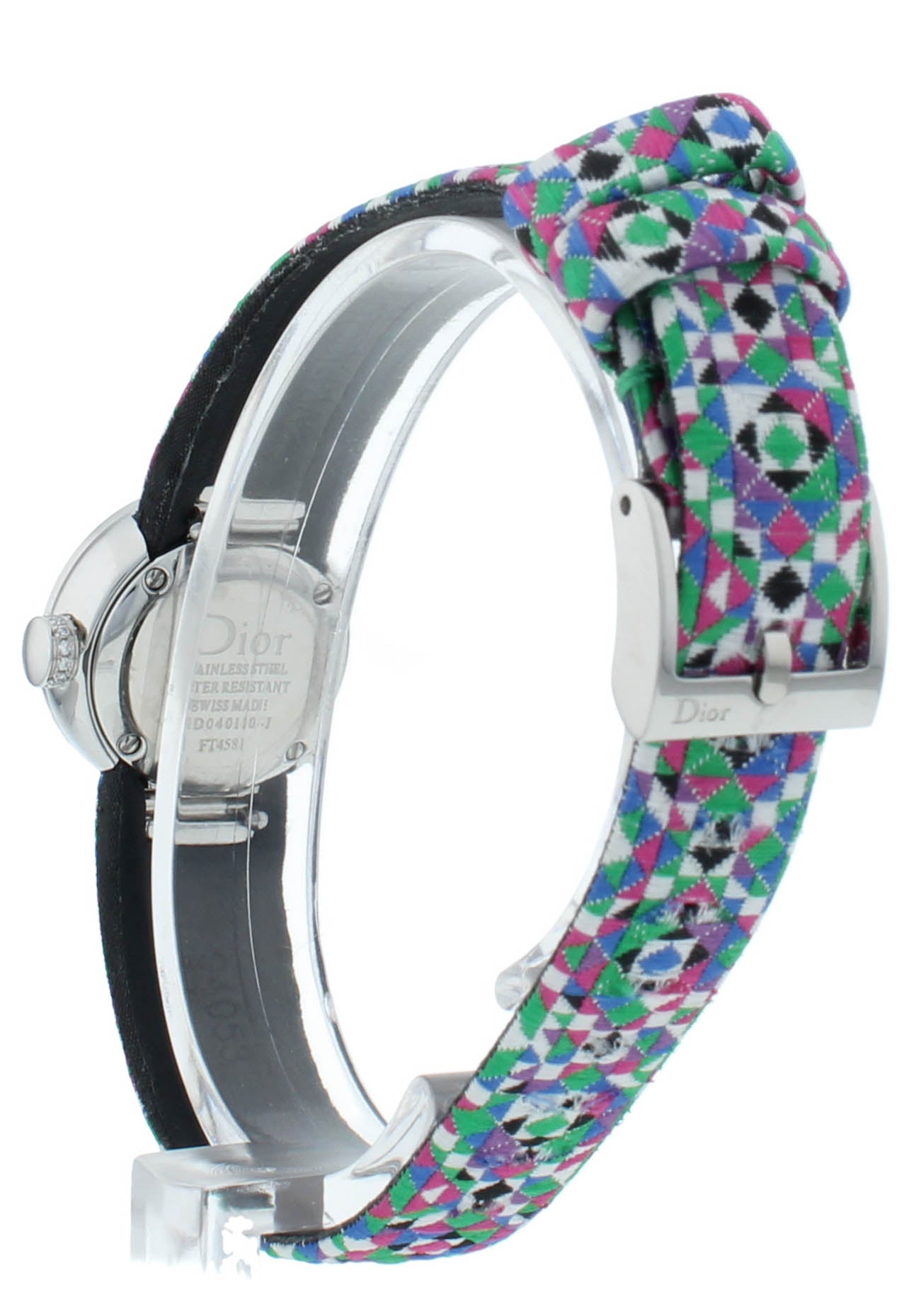 Dior La D De 19mm Green MOP Dial Diamond Bezel Quartz Ladies Watch CD040110A027