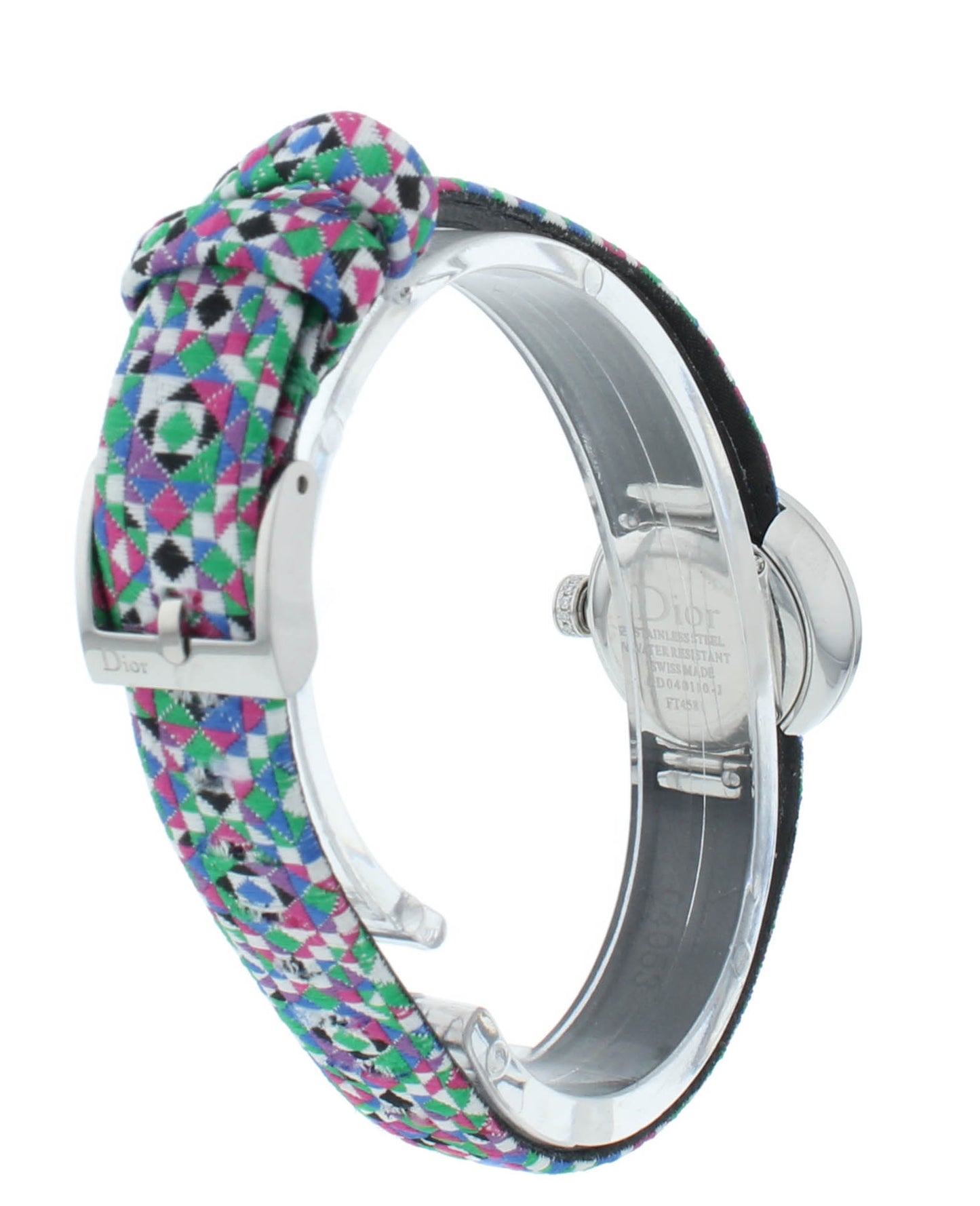 Dior La D De 19mm Green MOP Dial Diamond Bezel Quartz Ladies Watch CD040110A027