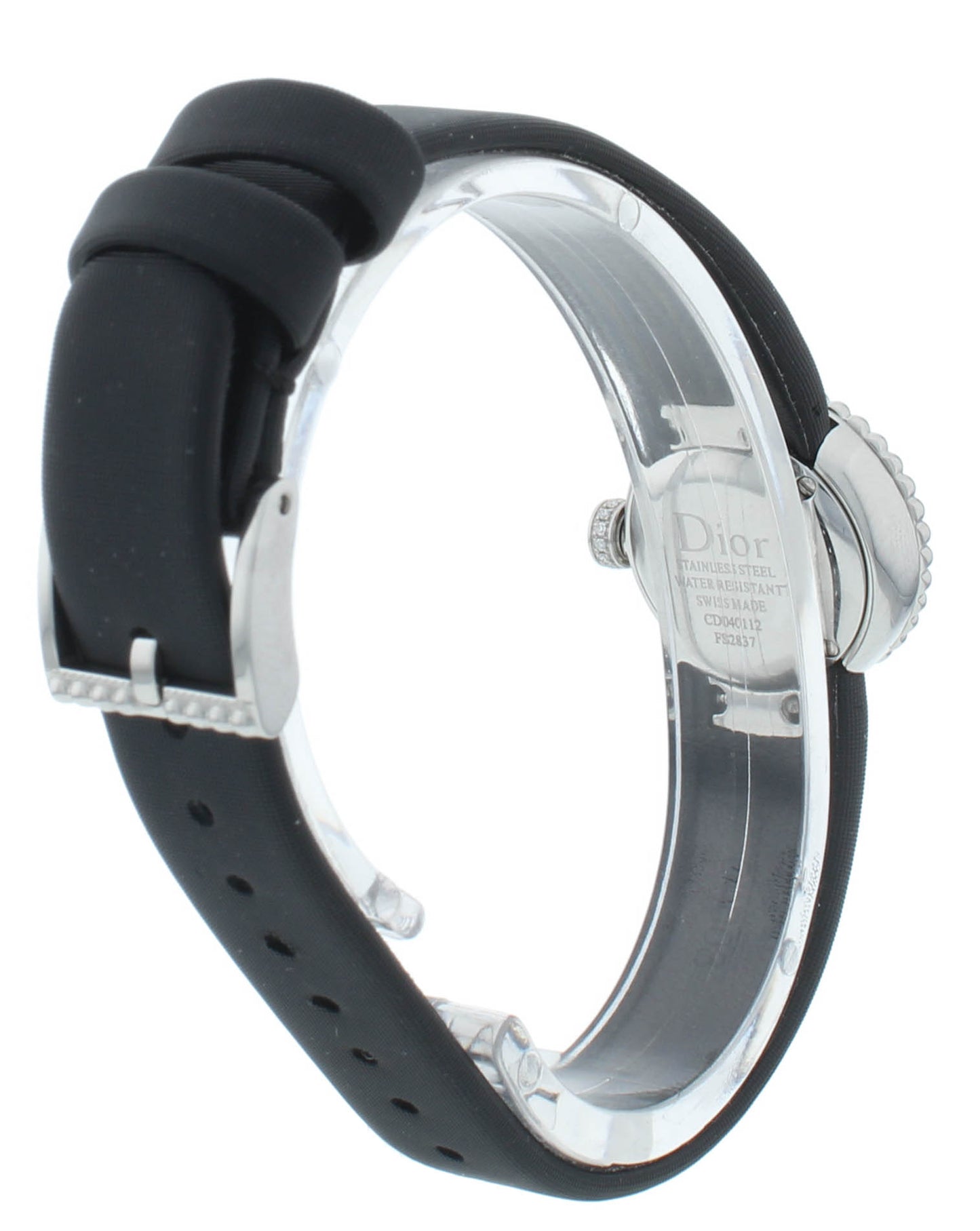 Dior La D De 19mm MOP Dial Black Satin Strap Quartz Ladies Watch CD040112A001