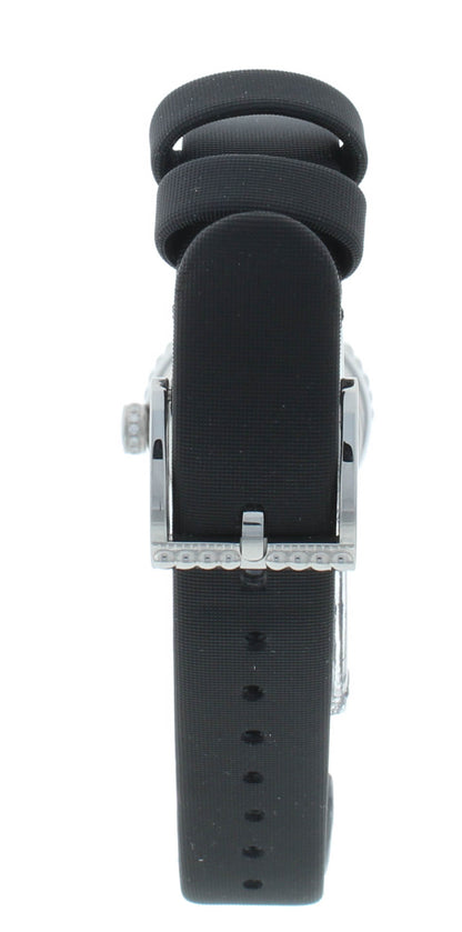 Dior La D De 19mm Pink Dial Black Satin Strap Quartz Ladies Watch CD040112A002