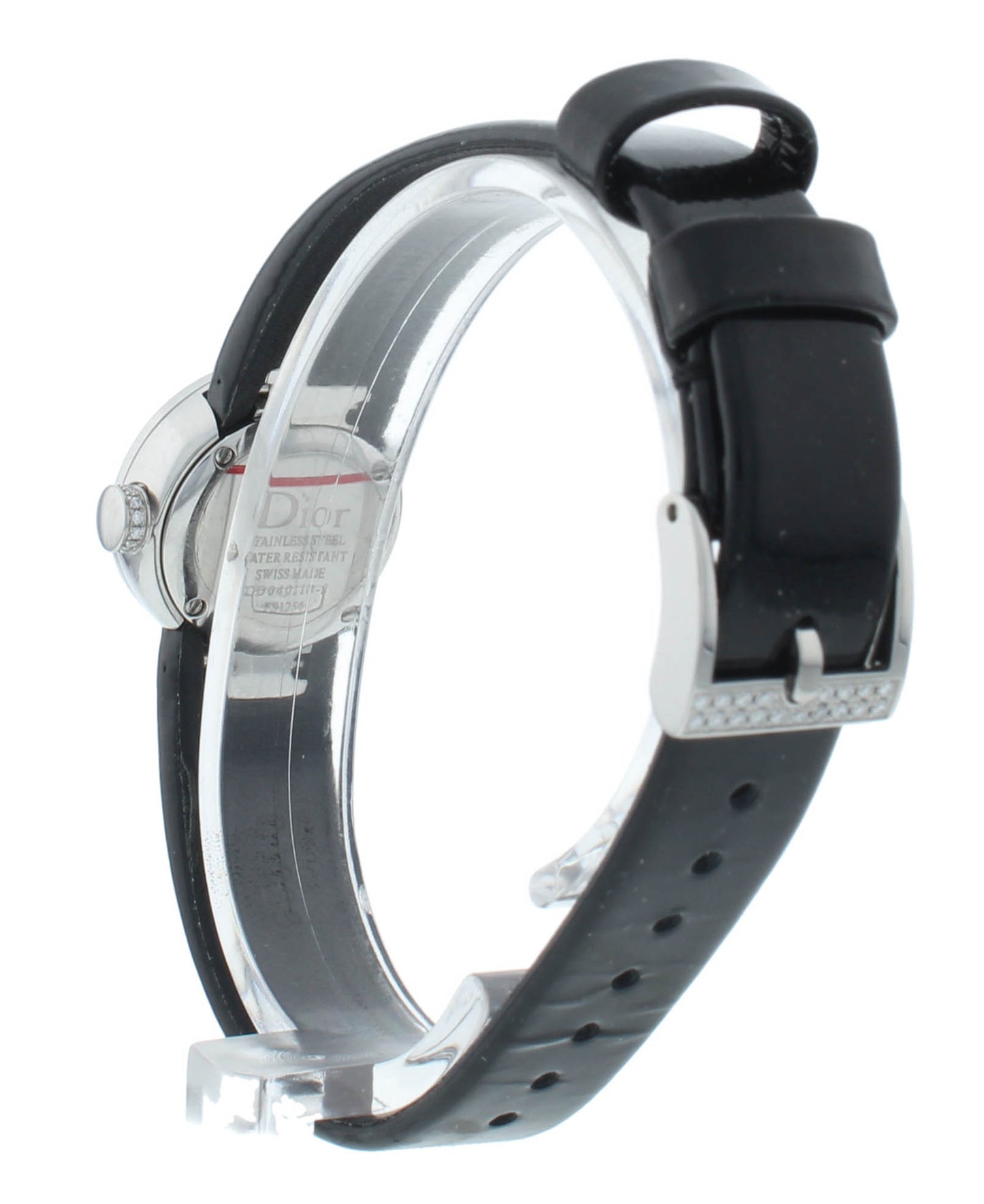 Dior La D De 19mm Black Dial Diamond Bezel Quartz Ladies Watch CD040110A012