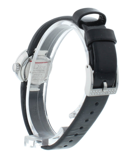 Dior La D De 19mm Black Dial Diamond Bezel Quartz Ladies Watch CD040110A012