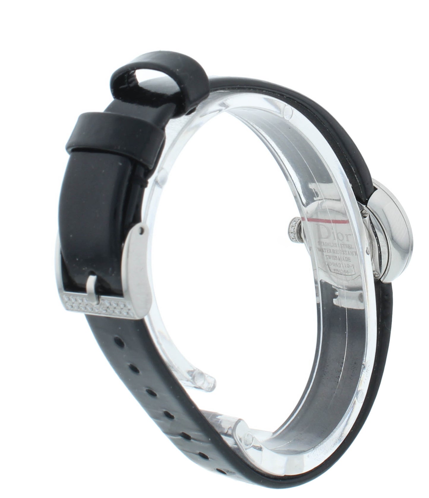 Dior La D De 19mm Black Dial Diamond Bezel Quartz Ladies Watch CD040110A012