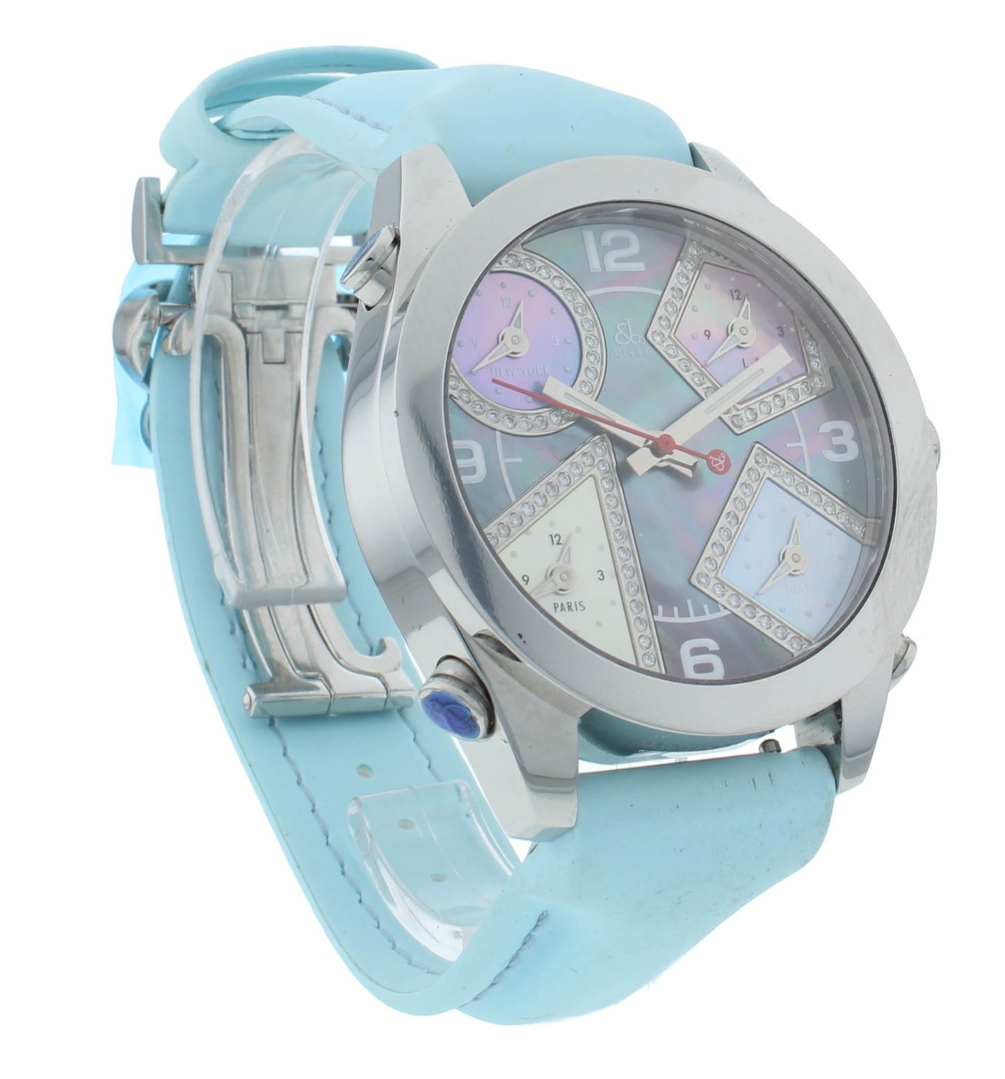 Pre-Owned Jacob & Co. Five Time Zone Blue Strap 40mm Quartz Watch JCM-54PDA