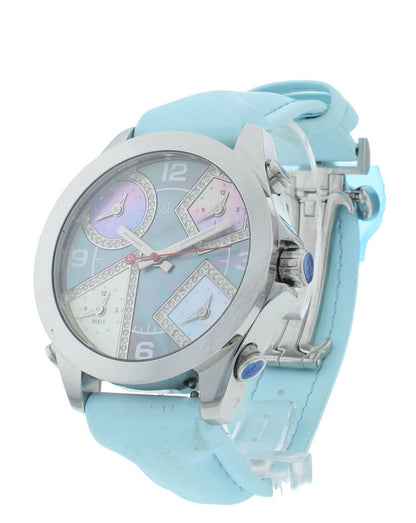 Pre-Owned Jacob & Co. Five Time Zone Blue Strap 40mm Quartz Watch JCM-54PDA