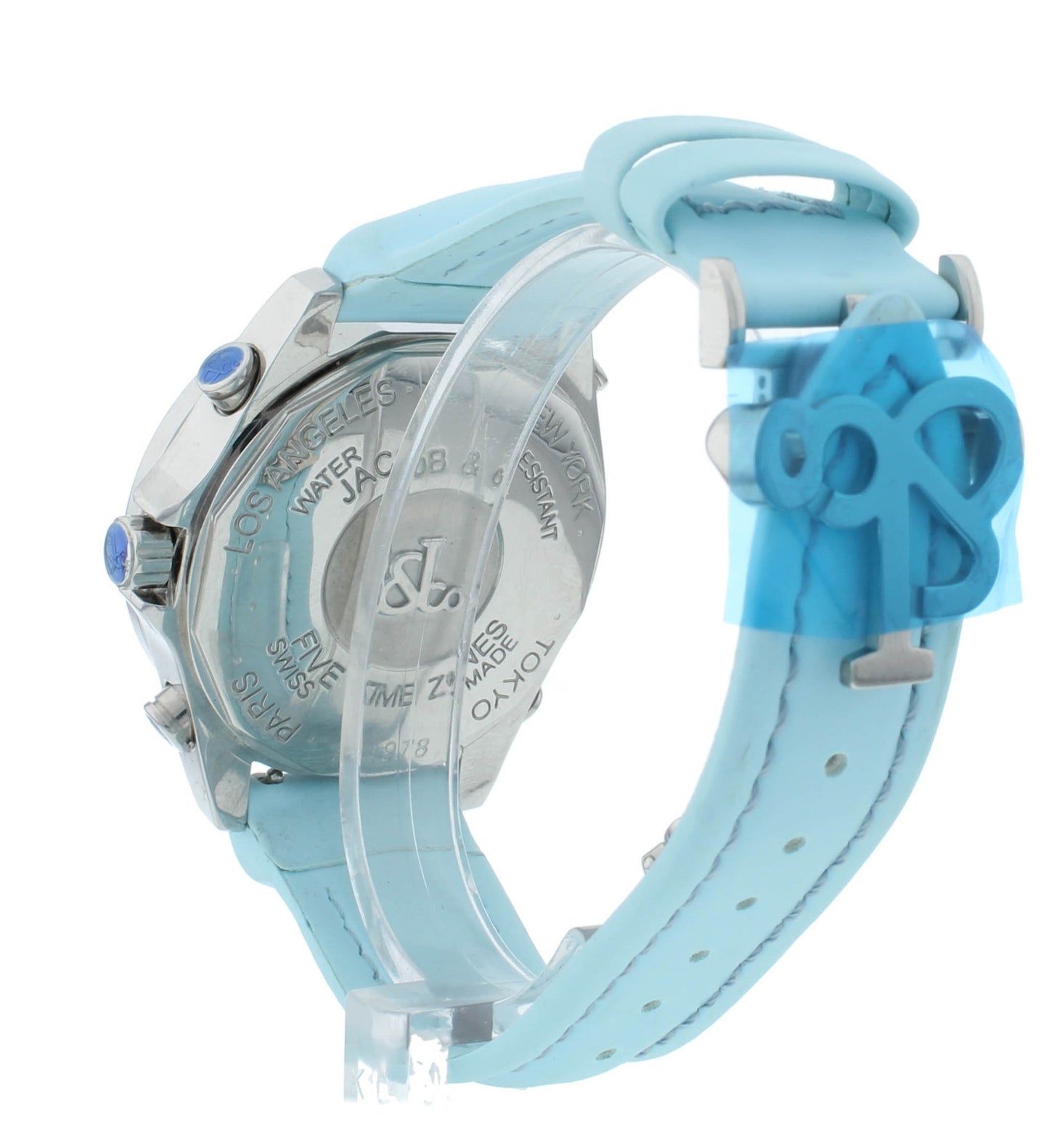 Pre-Owned Jacob & Co. Five Time Zone Blue Strap 40mm Quartz Watch JCM-54PDA