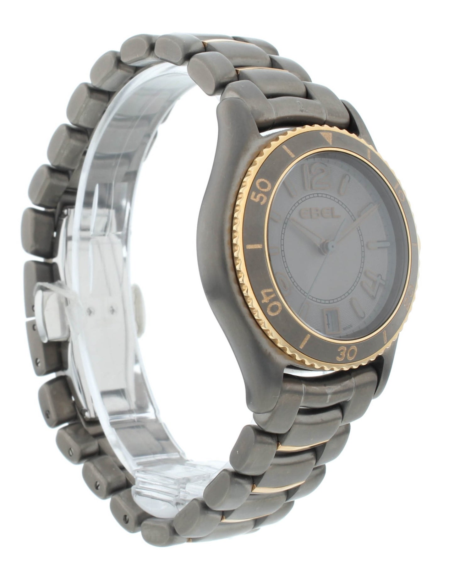 Ebel X-1 Gray Dial Steel & 18k Rose Gold 34mm Quartz Ladies Watch 1216117