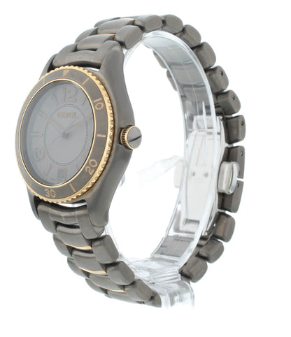 Ebel X-1 Gray Dial Steel & 18k Rose Gold 34mm Quartz Ladies Watch 1216117