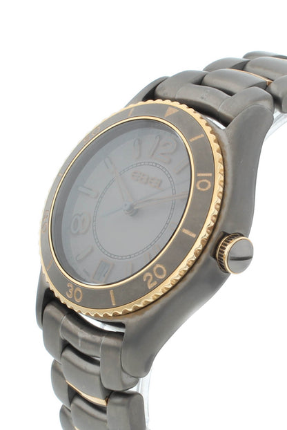 Ebel X-1 Gray Dial Steel & 18k Rose Gold 34mm Quartz Ladies Watch 1216117