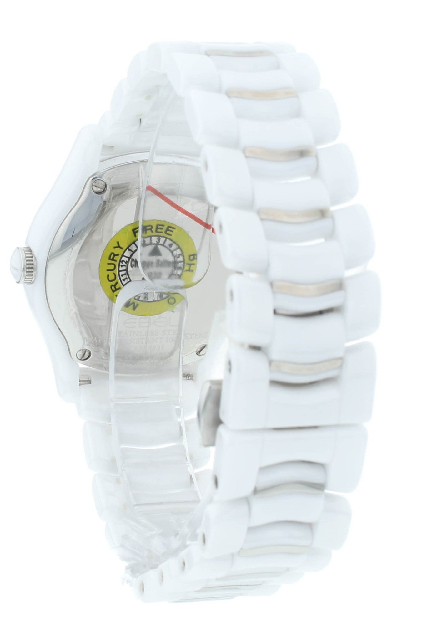 Ebel X-1 Silver Dial White Ceramic 34mm Quartz Ladies Watch 1216129