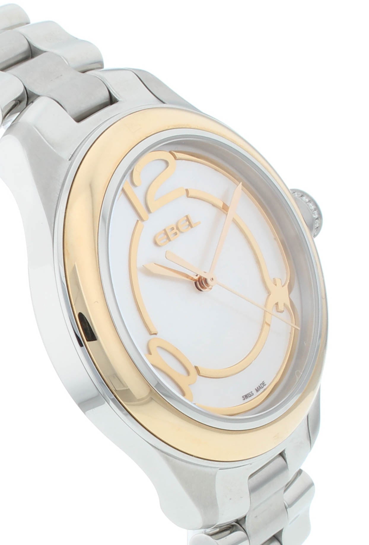 Ebel Onde Quartz 36mm White MOP Dial 18k Rose Gold & Steel Ladies Watch 1213104