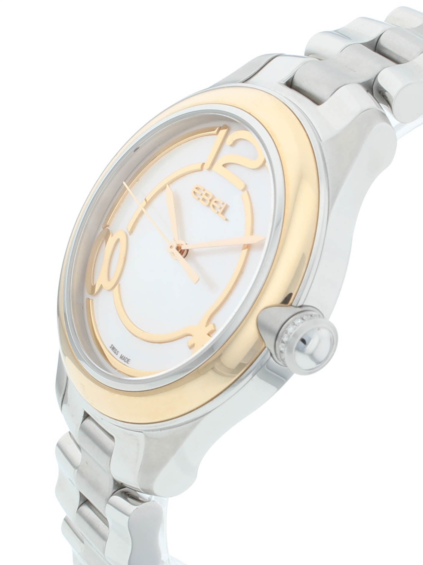 Ebel Onde Quartz 36mm White MOP Dial 18k Rose Gold & Steel Ladies Watch 1213104