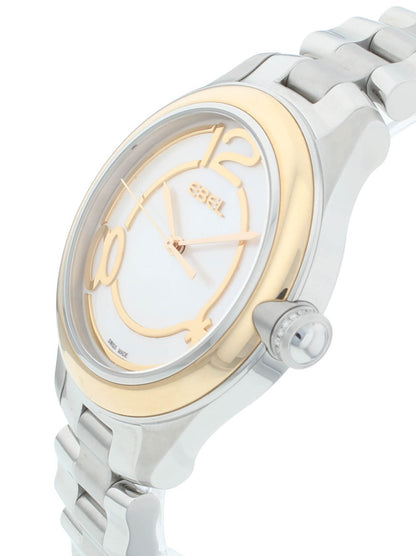Ebel Onde Quartz 36mm White MOP Dial 18k Rose Gold & Steel Ladies Watch 1213104