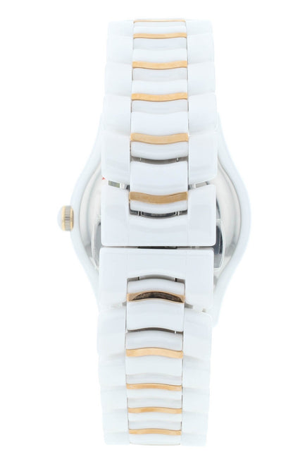 Ebel X-1 Silver Dial White Ceramic & 18k Gold 34mm Quartz Ladies Watch 1216113