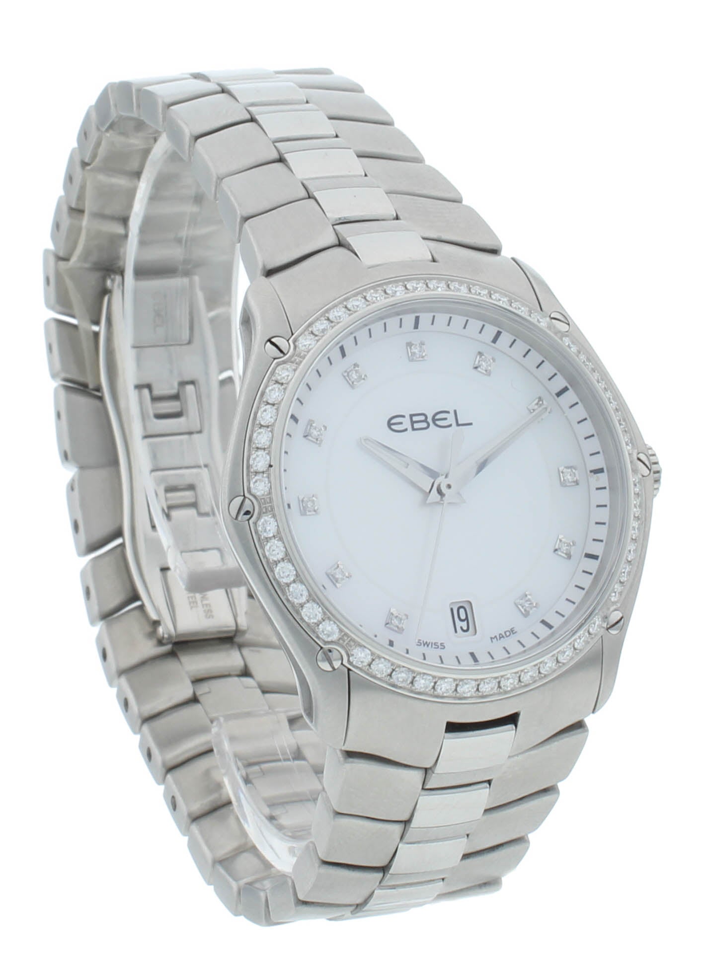 Ebel Sport Classic 32mm Quartz White Diamond Dial & Bezel Ladies Watch 1215987
