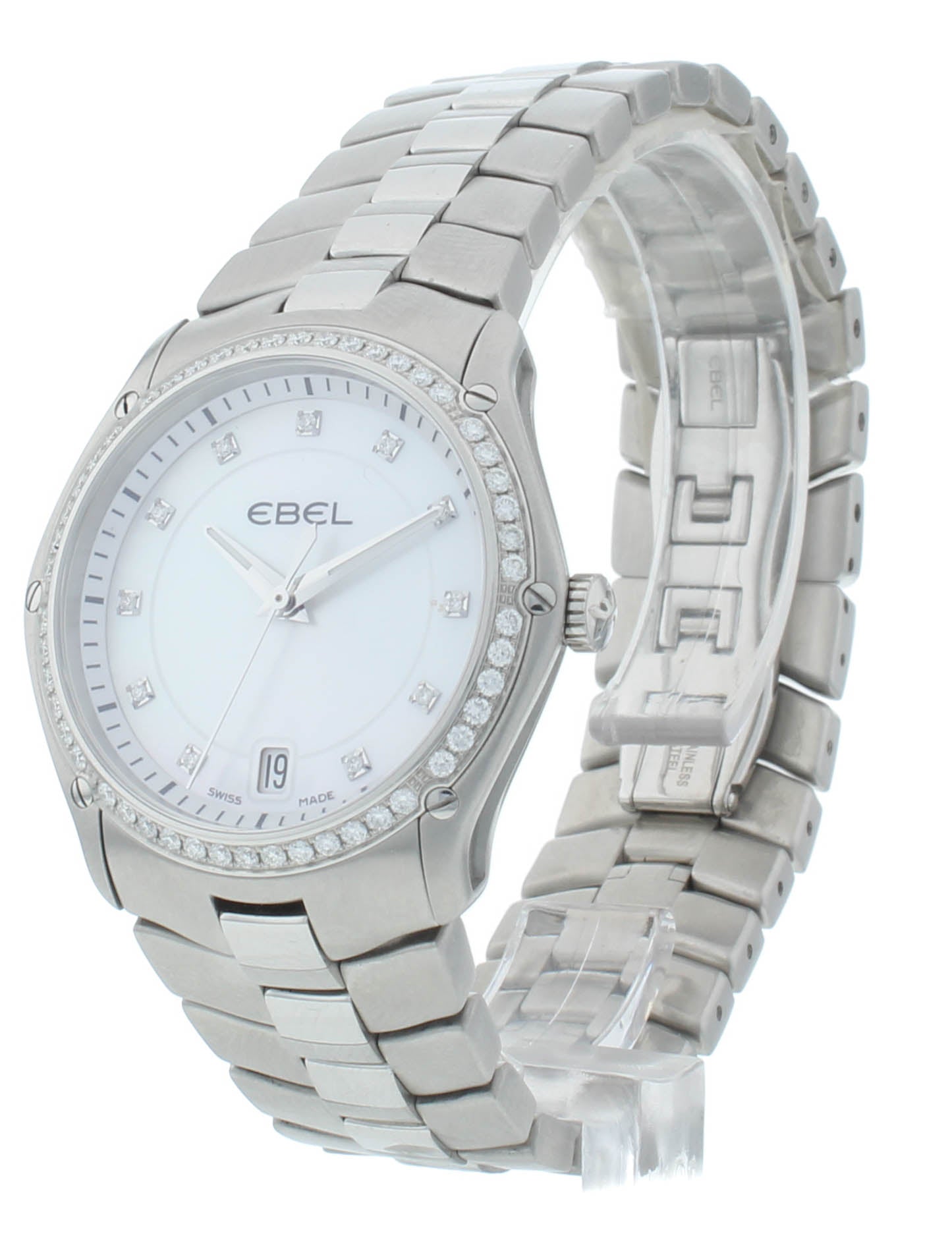 Ebel Sport Classic 32mm Quartz White Diamond Dial & Bezel Ladies Watch 1215987
