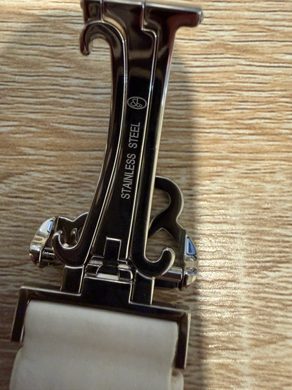 Unworn Original Jacob & Co. Polyurethane 20mm White Strap With Steel Buckle
