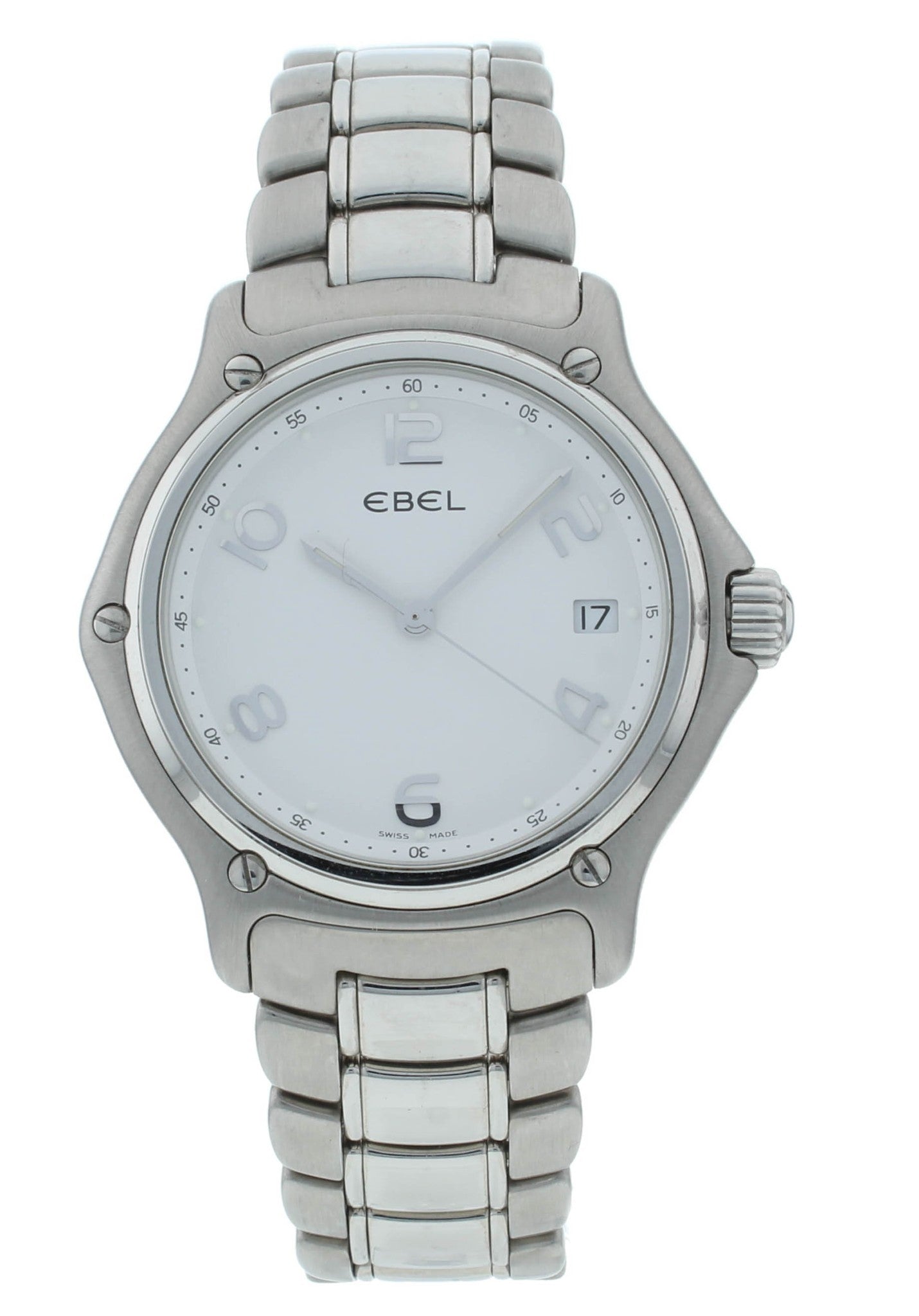 Ebel 1911 White Dial Quartz Stainless Steel 38mm Men's Watch 74520456
