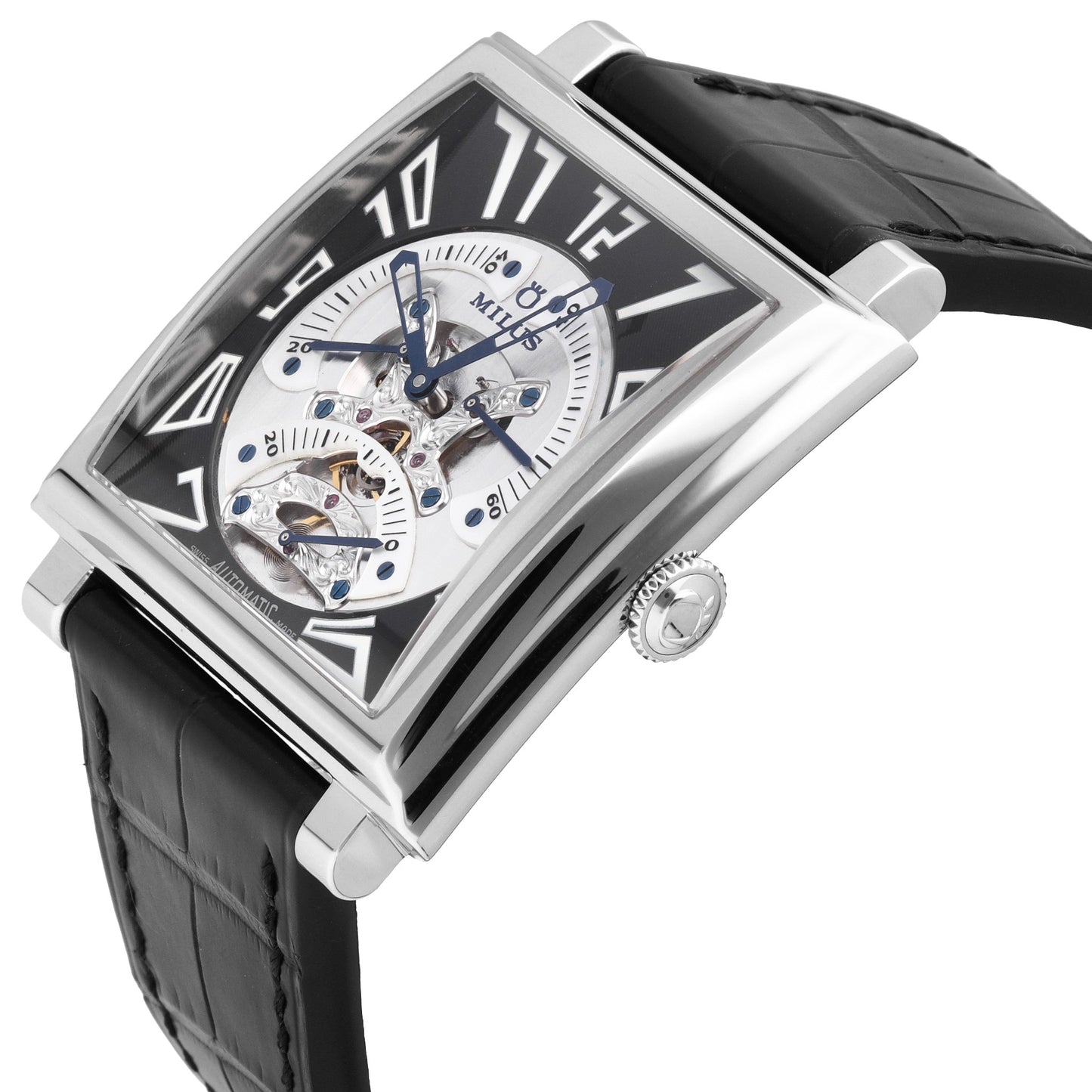 Milus Tri Retrograde Black & Silver Dial Automatic Men's Watch HERT 001