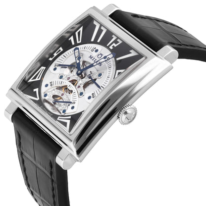 Milus Tri Retrograde Black & Silver Dial Automatic Men's Watch HERT 001