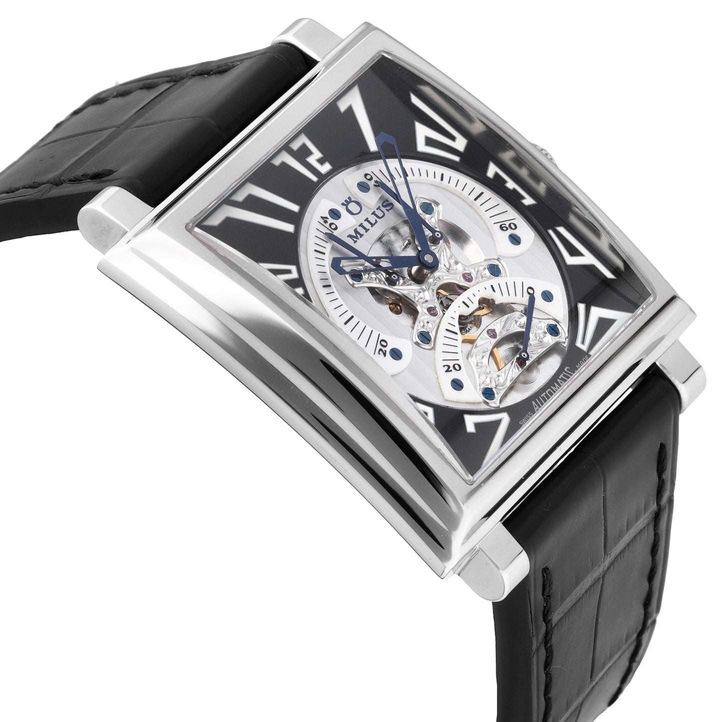 Milus Tri Retrograde Black & Silver Dial Automatic Men's Watch HERT 001
