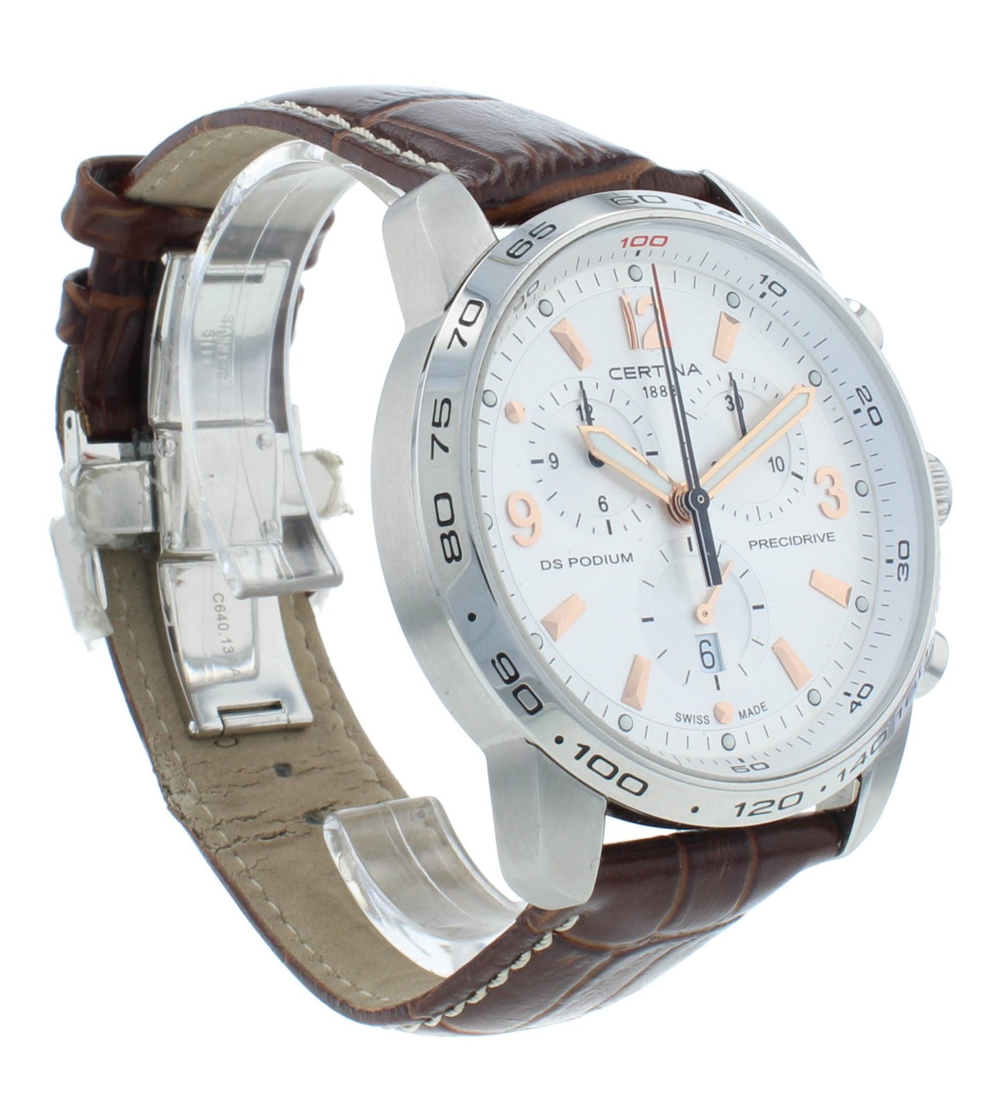Certina DS Podium GMT Silver Dial Chrono 42mm Quartz Men's Watch C0016391603701