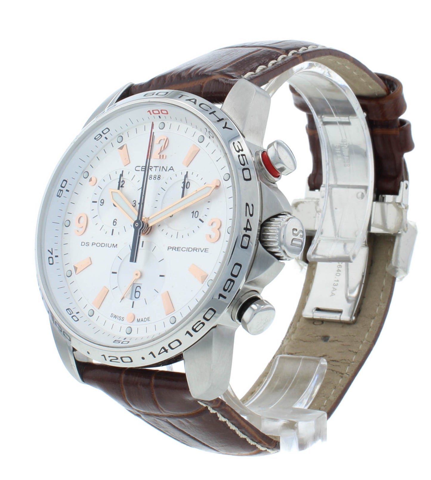 Certina DS Podium GMT Silver Dial Chrono 42mm Quartz Men's Watch C0016391603701