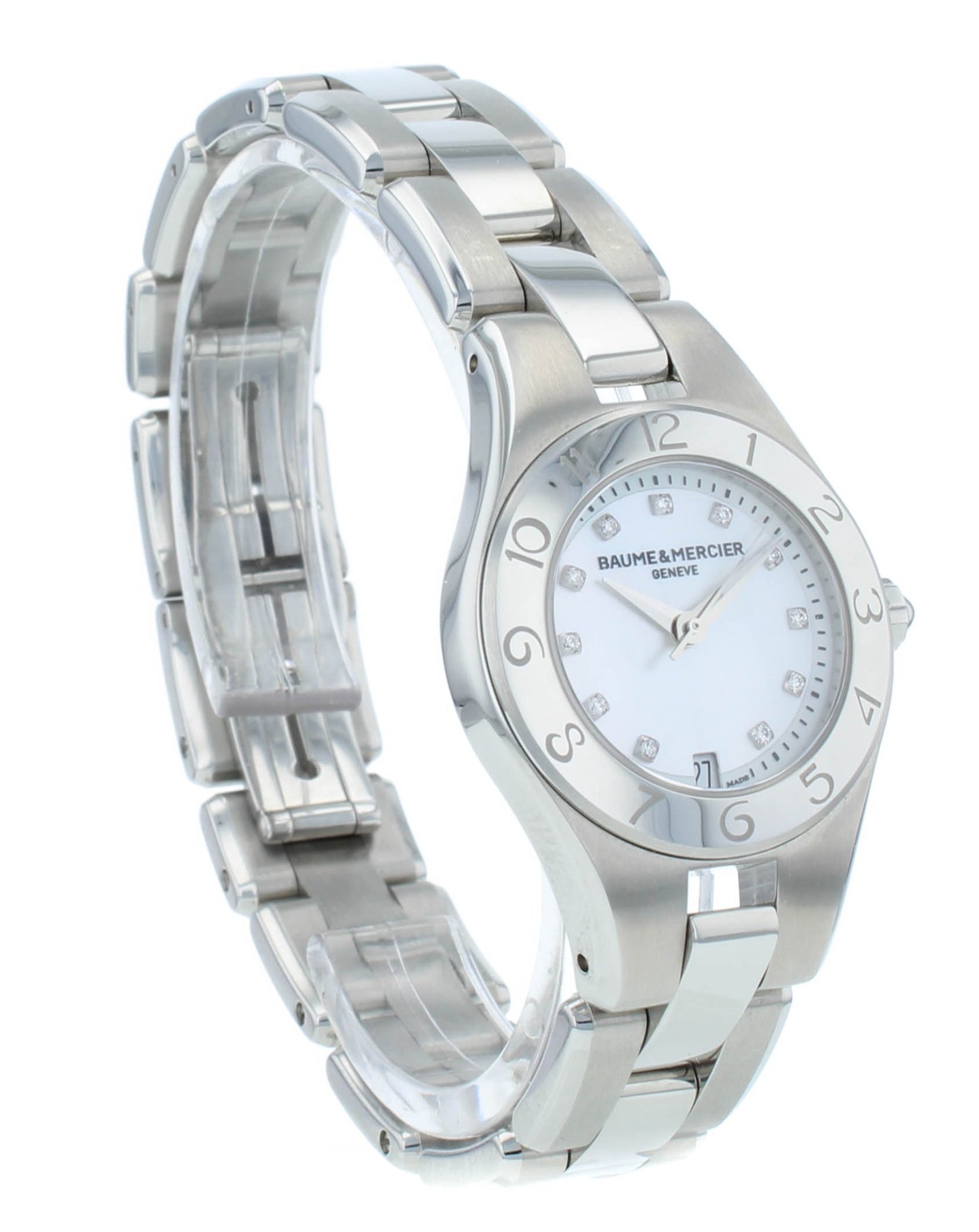 Pre-Owned Baume & Mercier Linea Diamond Dial Quartz 27mm Ladies Watch MOA10011