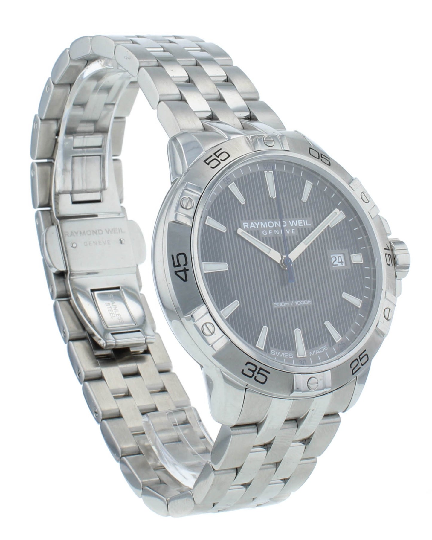 Raymond Weil Tango Grey Dial 41mm Steel Quartz Men's Watch 8160-ST2-60001