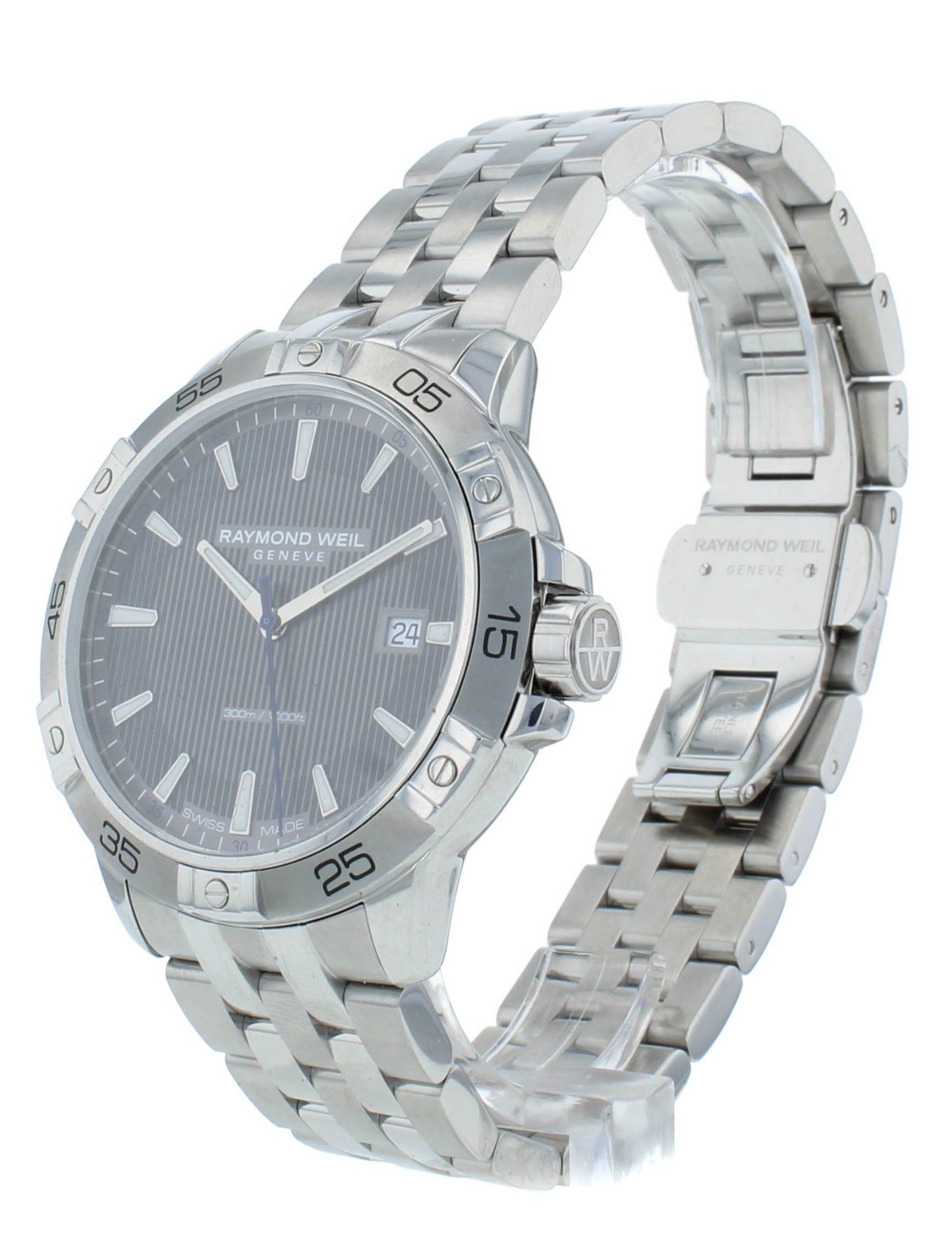 Raymond Weil Tango Grey Dial 41mm Steel Quartz Men's Watch 8160-ST2-60001