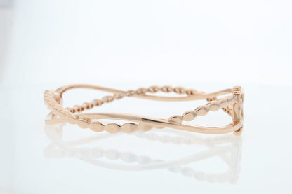 Hearts On Fire 18k Rose Gold Lorelei Floral Twist Bangle HFBLORFTW00608R-S