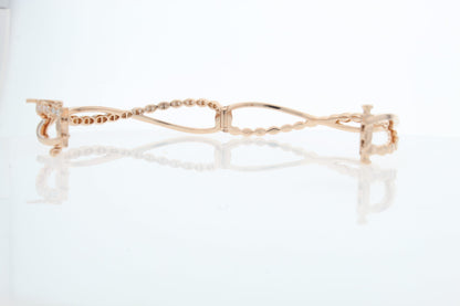 Hearts On Fire 18k Rose Gold Lorelei Floral Twist Bangle HFBLORFTW00608R-S