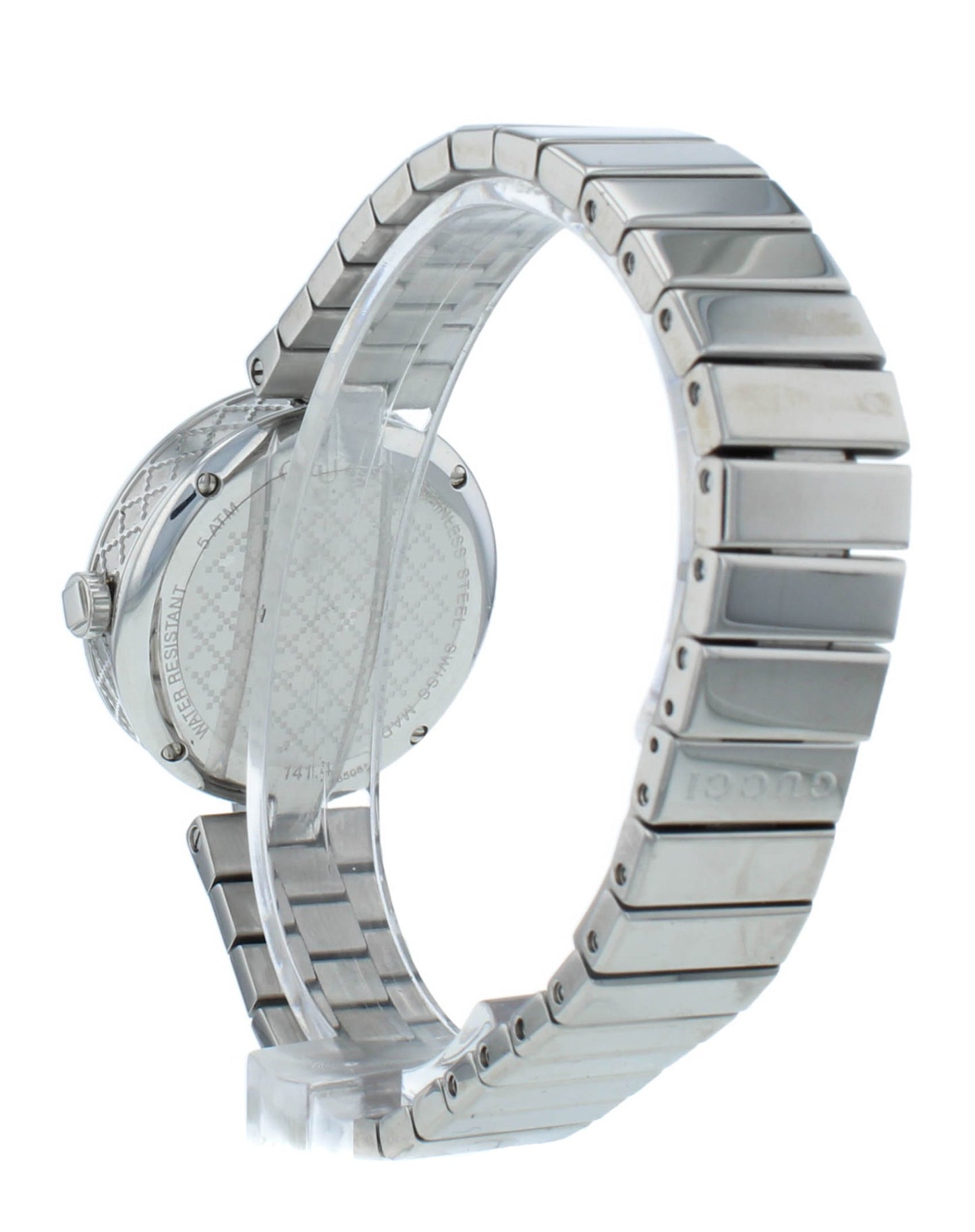 Gucci Diamantissima White Dial Stainless Steel 32mm Quartz Ladies Watch YA141402