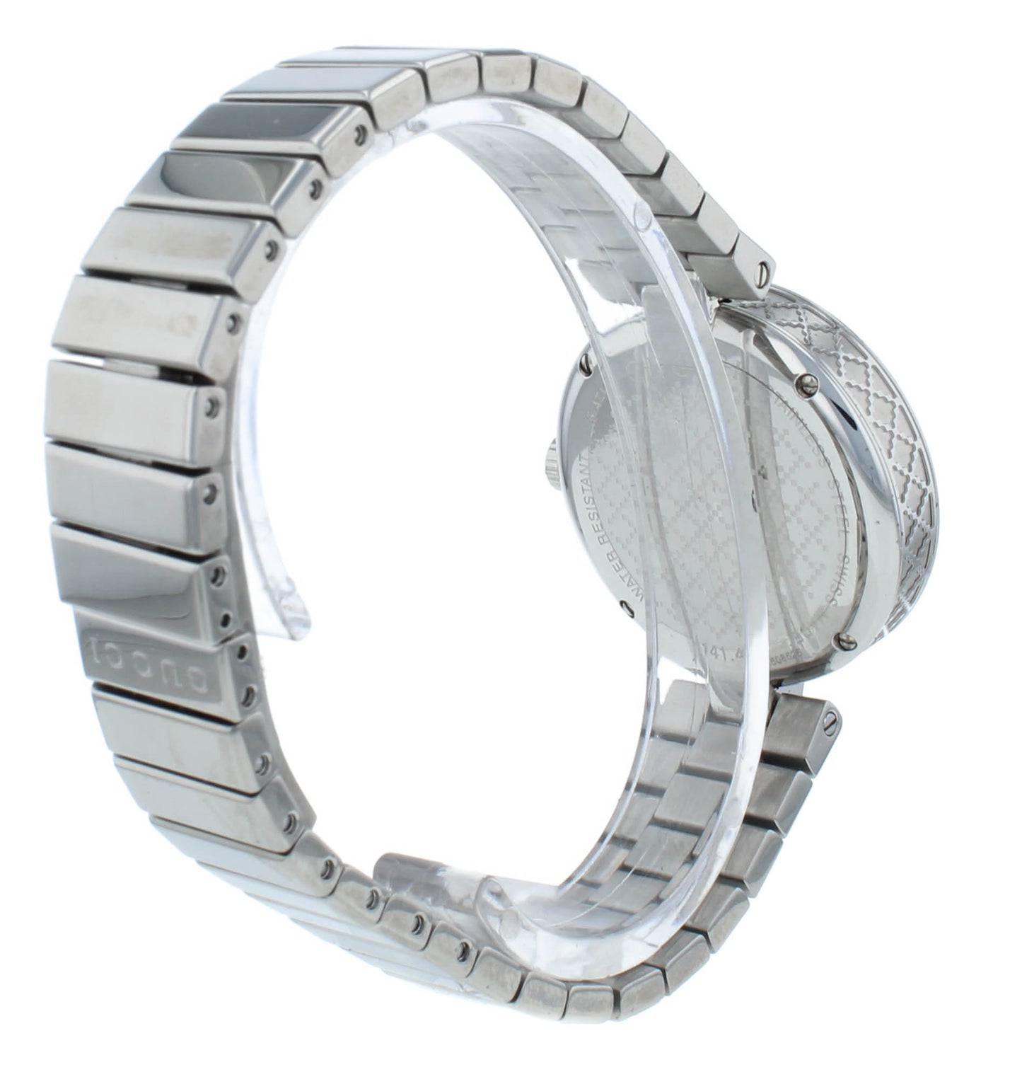 Gucci Diamantissima White Dial Stainless Steel 32mm Quartz Ladies Watch YA141402