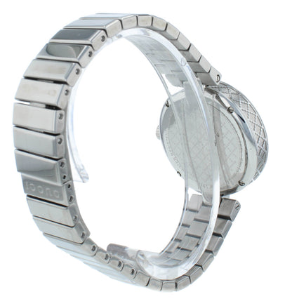 Gucci Diamantissima White Dial Stainless Steel 32mm Quartz Ladies Watch YA141402