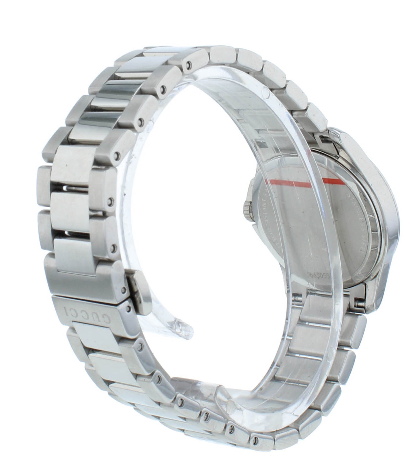 Gucci G-Timeless 27mm White MOP Diamond Dial Steel Quartz Ladies Watch YA126542
